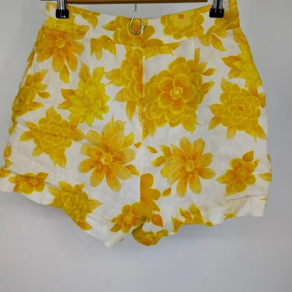 Floral Yellow Women's Shorts And Shirt